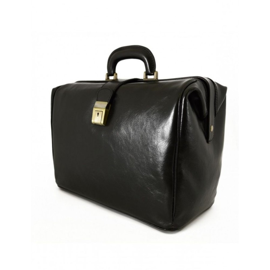 Business Officina 66 | Leather Medical Briefcase "Italo" Cz Black