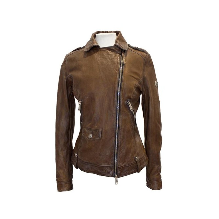 Woman Maledetti Toscani | Stylish And Sporty Women'S Leather Jacket "Toscana" Brown