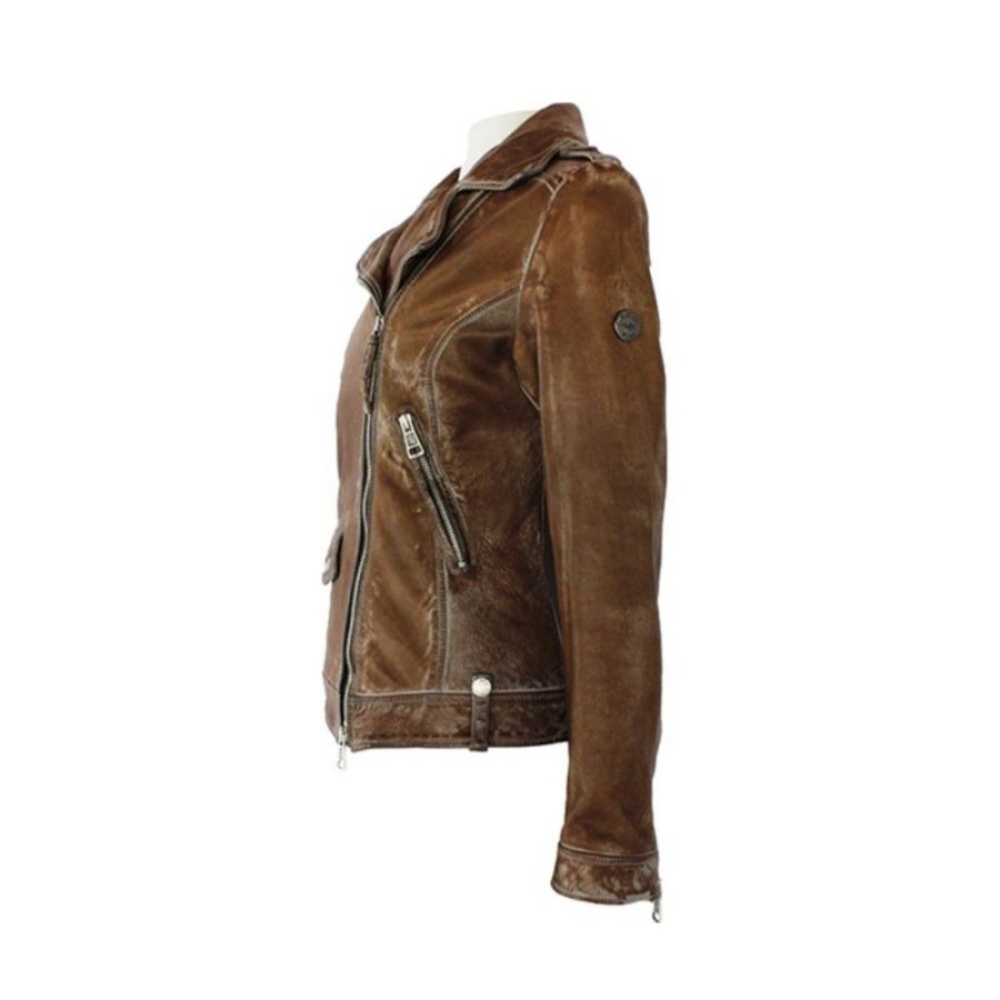 Woman Maledetti Toscani | Stylish And Sporty Women'S Leather Jacket "Toscana" Brown