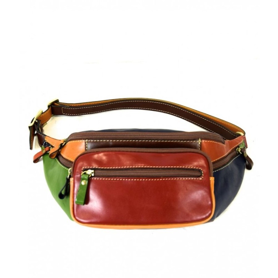 Man Officina 66 | Leather Fanny Packs "Collecchio Mc" Multicolor