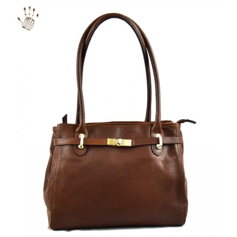 Woman Officina 66 | Leather Lady Bag "Giannutri" Brown