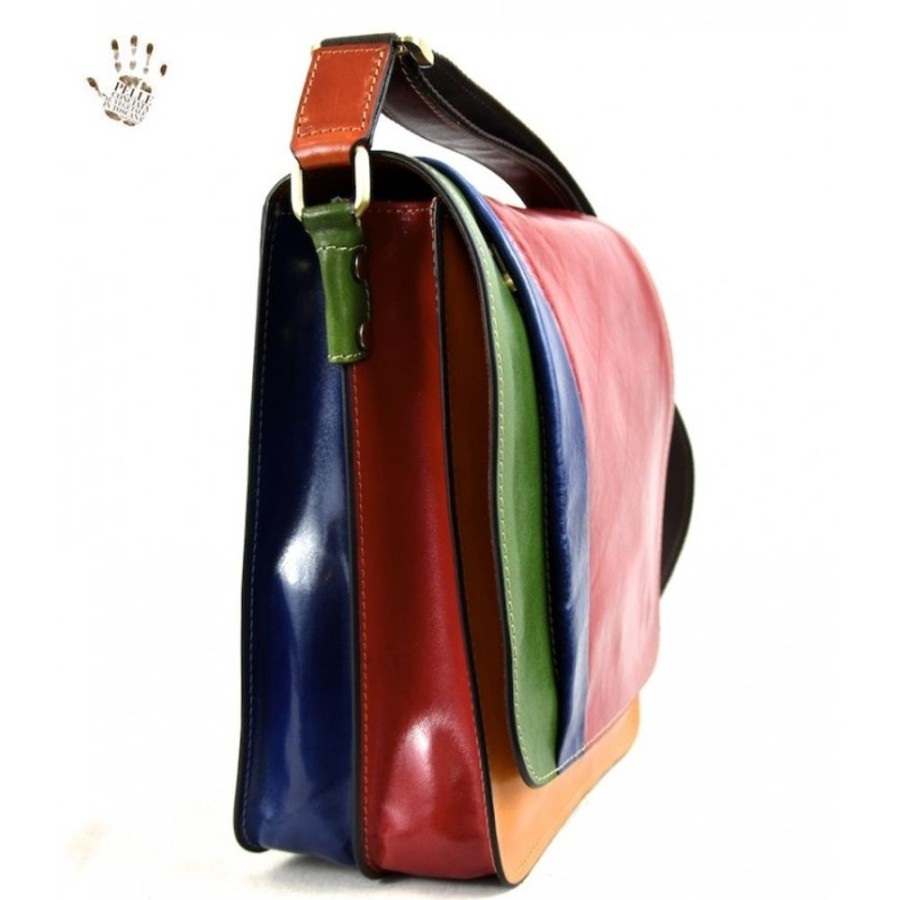 Man Officina 66 | Leather Man Bag "Santerno" Multicolor