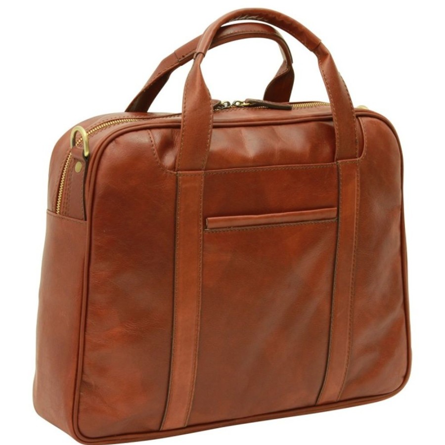 Business Officina 66 | Leather Woman/Man Briefcase "Wadowice" Brown