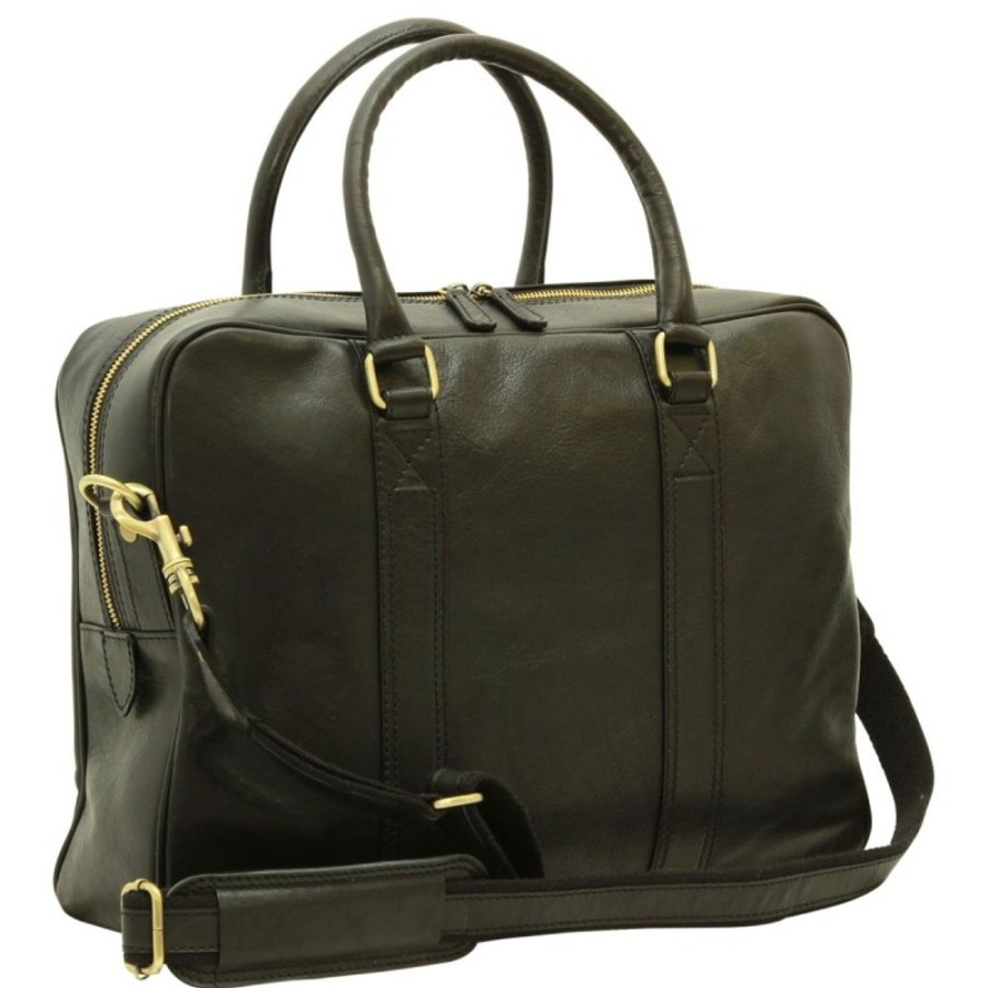 Business Officina 66 | Leather Woman Briefcase "Opole" Black