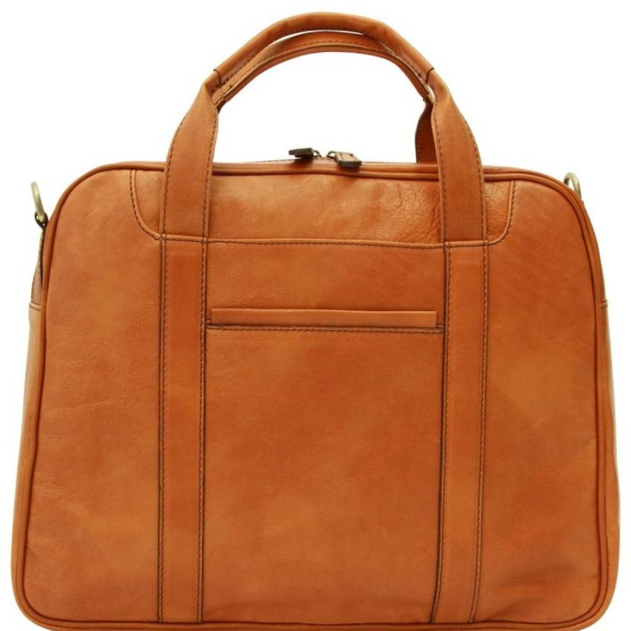 Business Officina 66 | Leather Woman Briefcase "Wadowice" Cognac