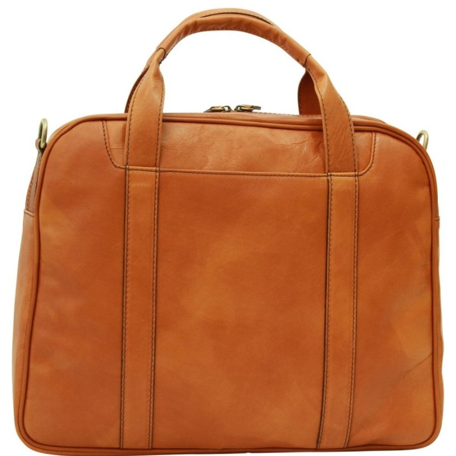 Business Officina 66 | Leather Woman Briefcase "Wadowice" Cognac