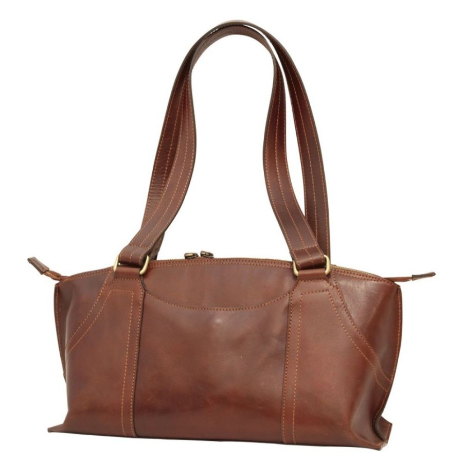 Woman Officina 66 | Leather Shoulder Bag "Grossetana" Brown