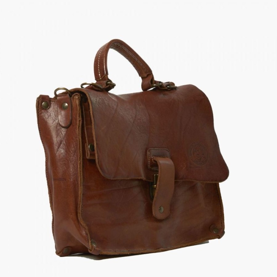 Business Maledetti Toscani Leather Men'S Briefcase | Leather Bag "Professionale" Small Brown