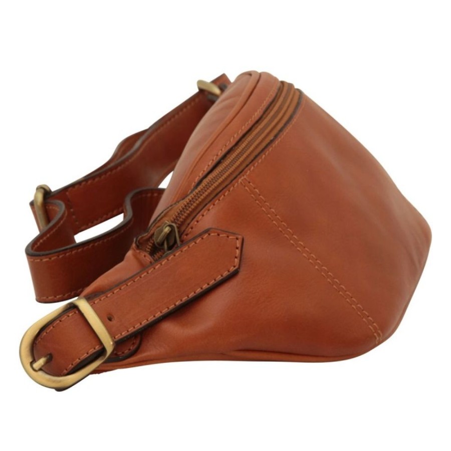 Man Officina 66 | Leather Fanny Pack "Kornik" Ko Cognac