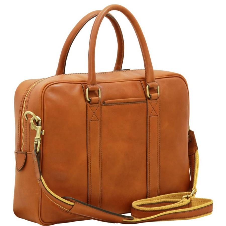 Business Officina 66 | Leather Woman Briefcase "Opole" Cognac