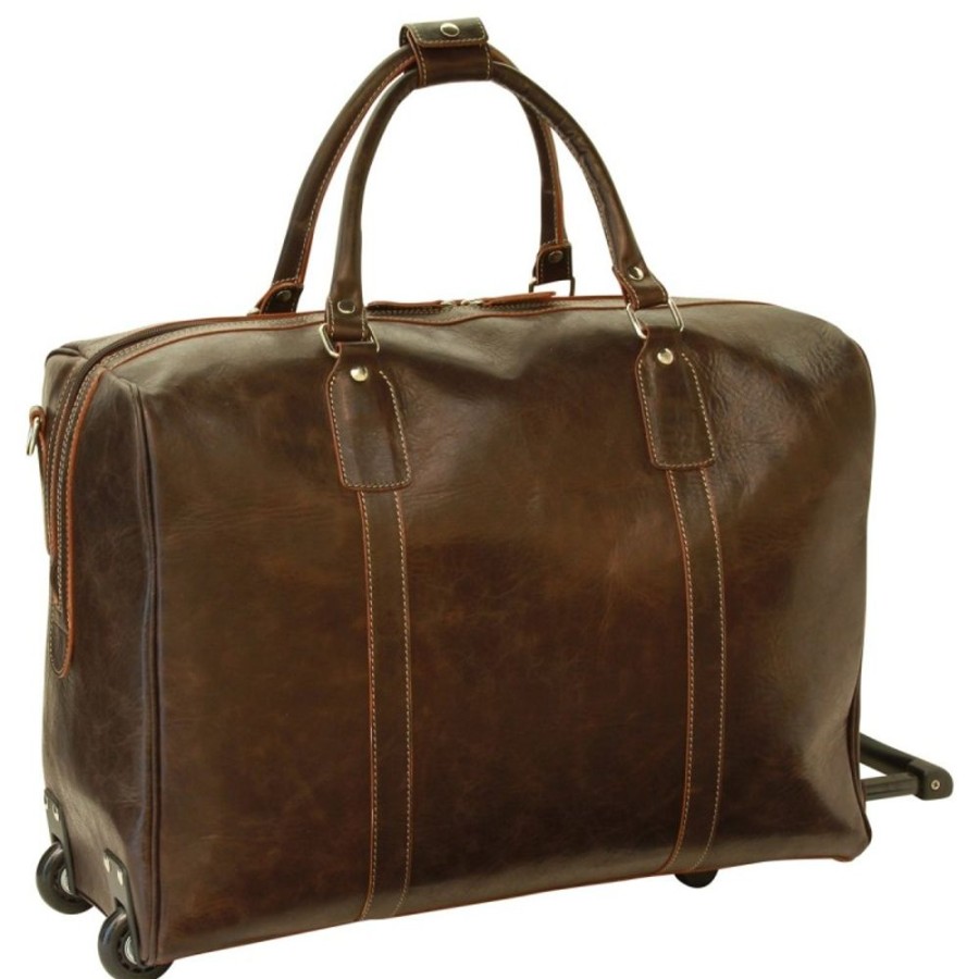 Travels Officina 66 | Soft Calfskin Leather Duffel Bag "Tarnow" Bc Dark Brown