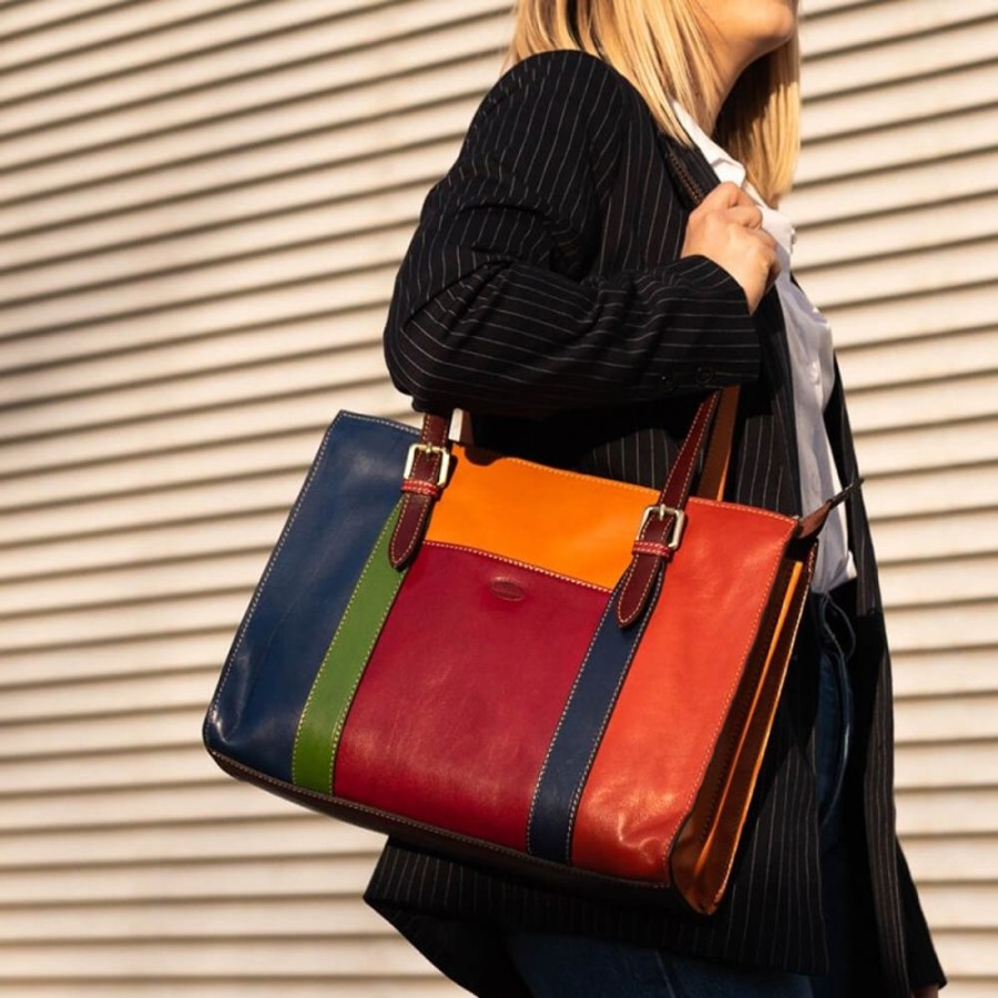 Woman Officina 66 | Leather Lady Bag "Feniglia" Multicolor