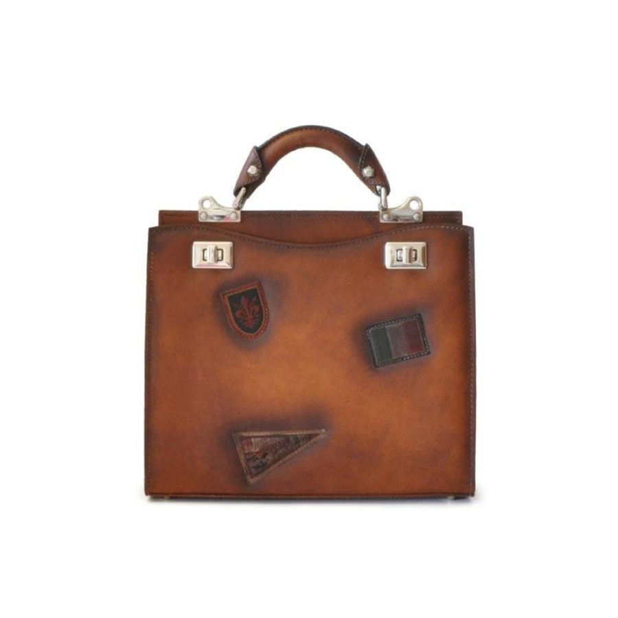 Woman Pratesi | Classic Leather Handbag Woman "Anna Maria Luisa De' Medici"