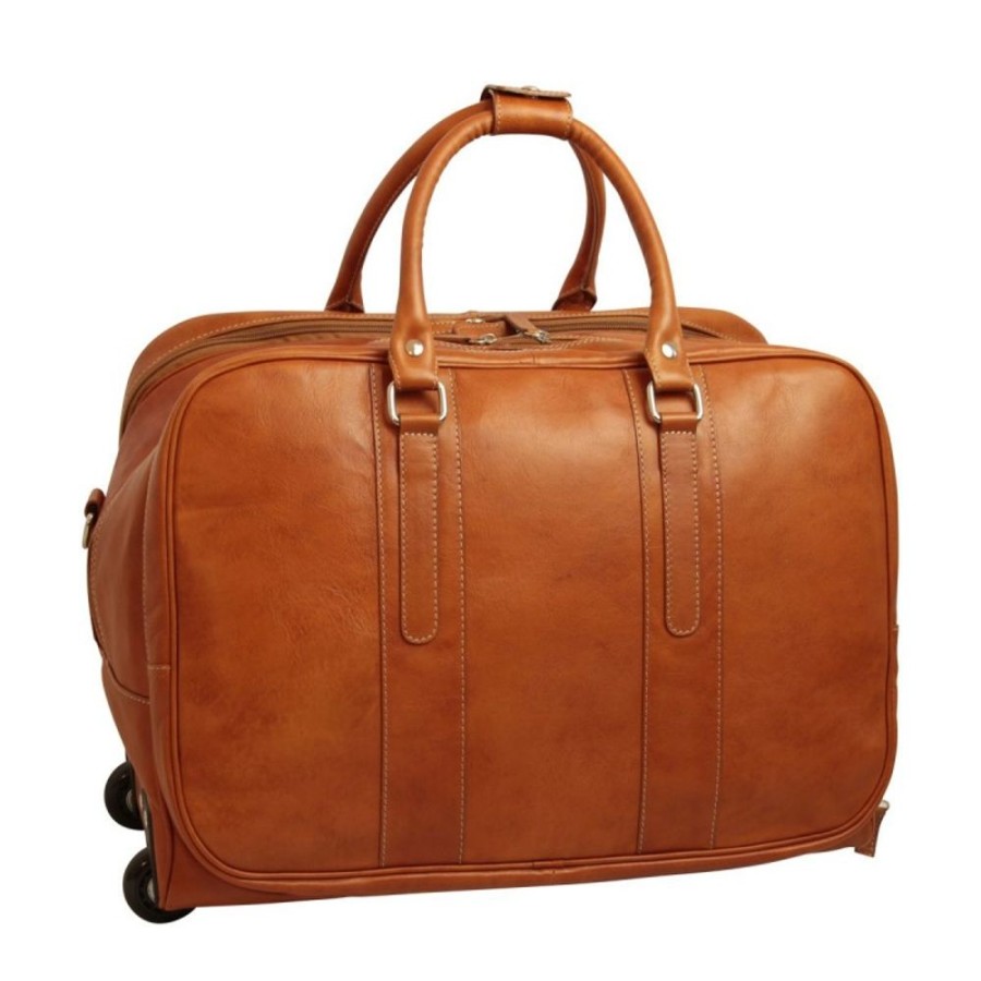 Travels Officina 66 | Soft Calfskin Leather Duffel Bag "Plock" Ko Cognac