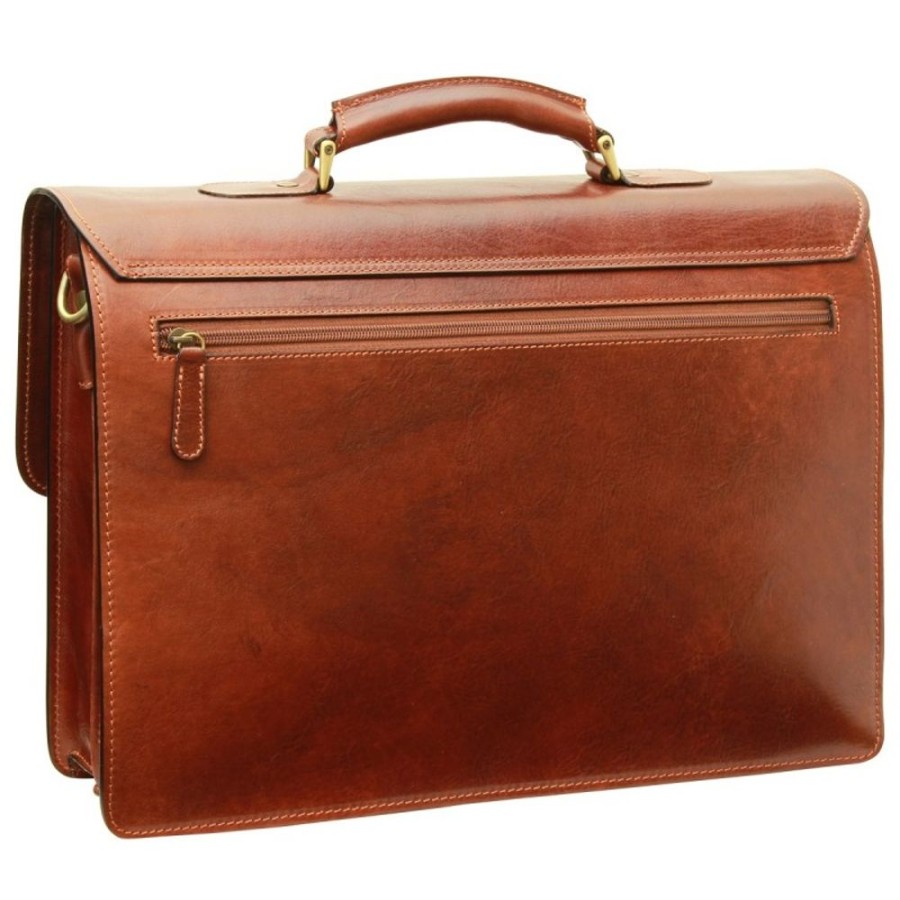 Business Officina 66 | Leather Woman/Man Briefcase "Szczecin" Brown