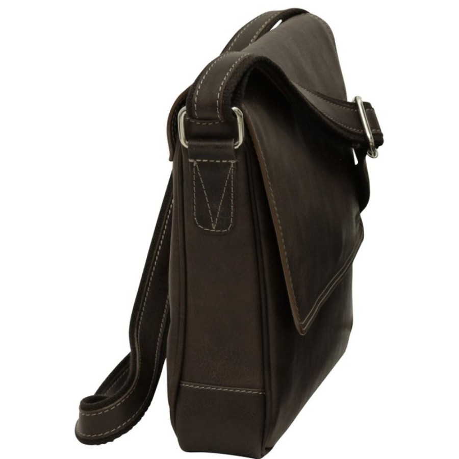 Man Officina 66 | Leather Man Bag "Leba" Db Dark Brown