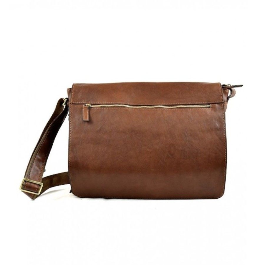 Man Officina 66 | Leather Man Bag "Pitiglio" Brown