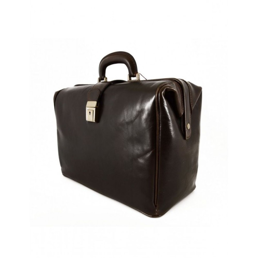 Business Officina 66 | Leather Medical Briefcase "Italo" Bc Dark Brown