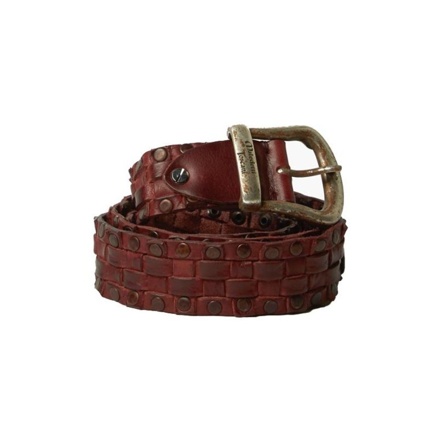 Man Maledetti Toscani | Leather Belts "Four Roses" Cw Bordeaux