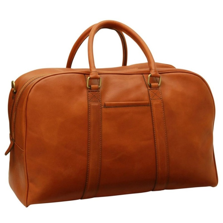 Travels Officina 66 | Big, Minimalist Travel Bag In Fine Calfskin "Grudziadz" C Cognac