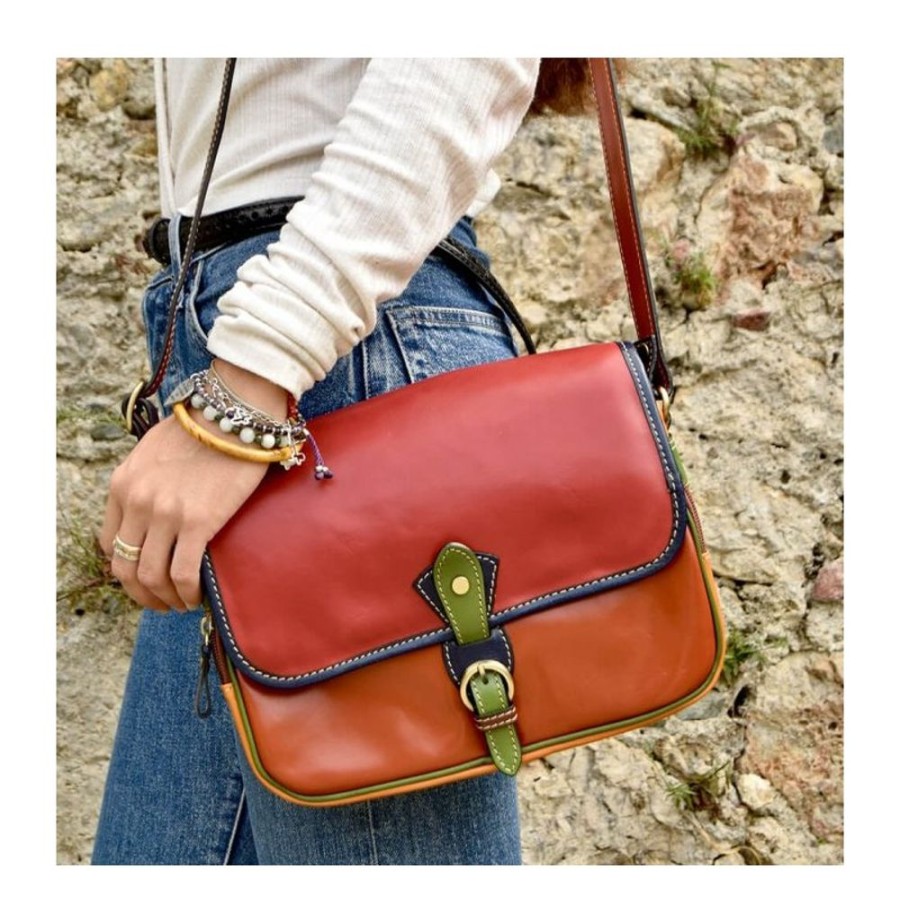 Woman Officina 66 | Leather Lady Bag "Toscana" Multicolor