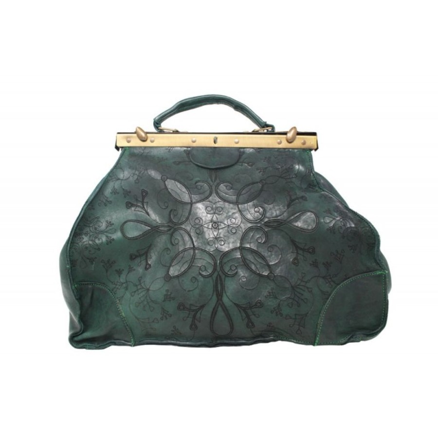 Woman Maledetti Toscani | Leather Woman Andbag "Diligenza" Ve Dark Green