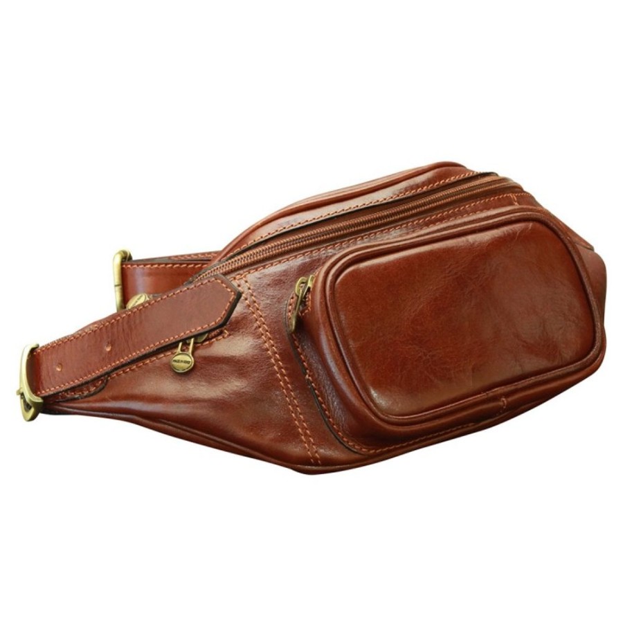 Man Officina 66 | Leather Fanny Pack "Goluchow" Brown