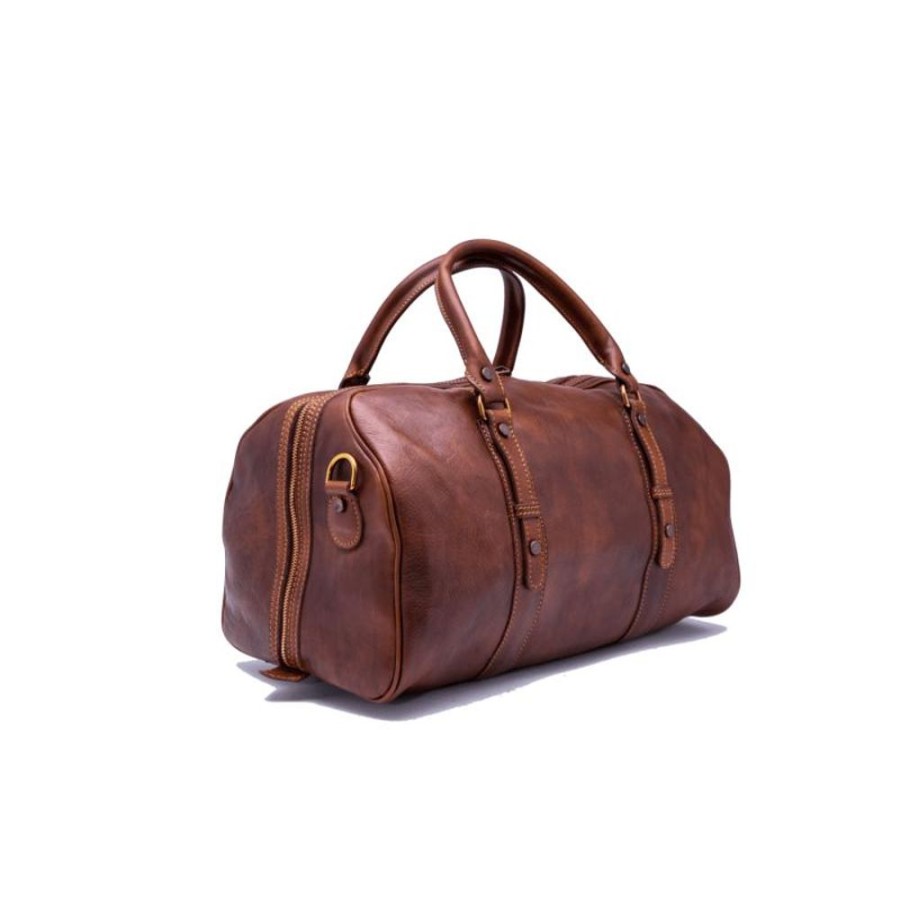 Travels Officina 66 | Leather Travel Bag "Albatrella" Brown