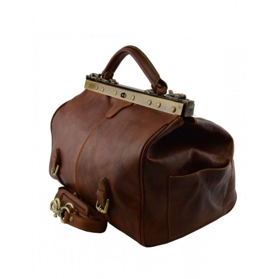 Business Officina 66 | Old America Style Leather Doctor Bag "Gizycko" Tm Brown