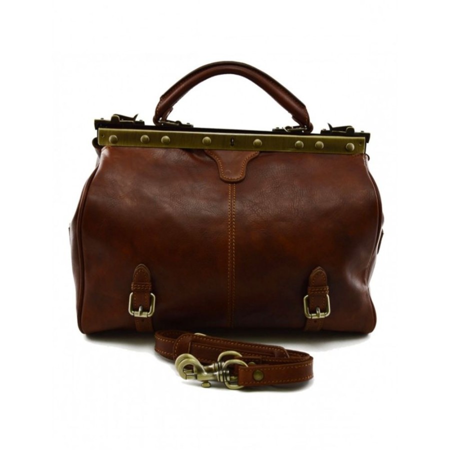 Business Officina 66 | Old America Style Leather Doctor Bag "Gizycko" Tm Brown