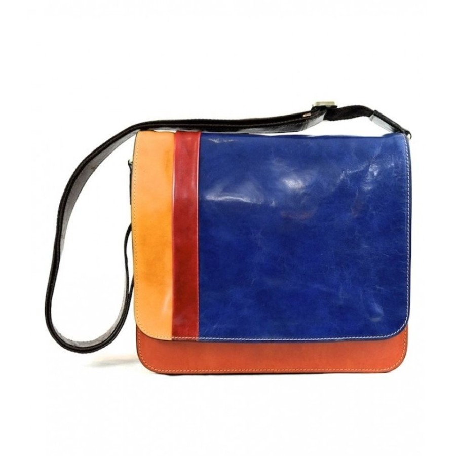 Man Officina 66 | Leather Man Bag "Bisenzio" Multicolor