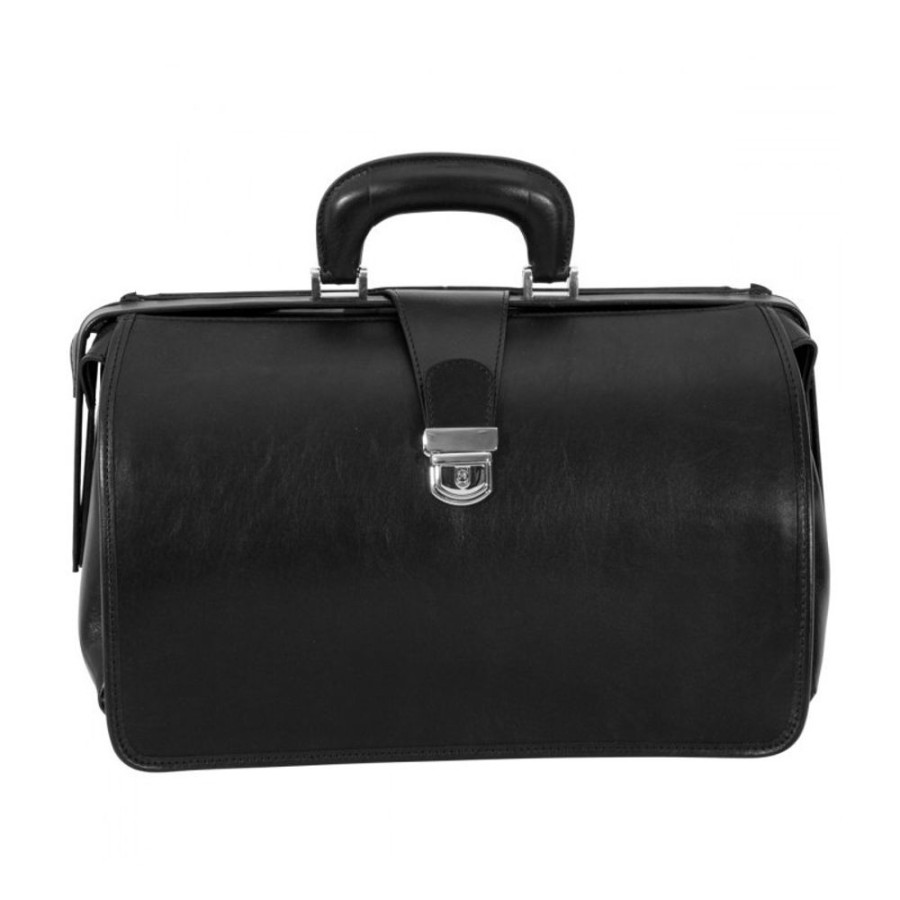 Business Officina 66 | Leather Doctor Briefcase "Bytom" Black