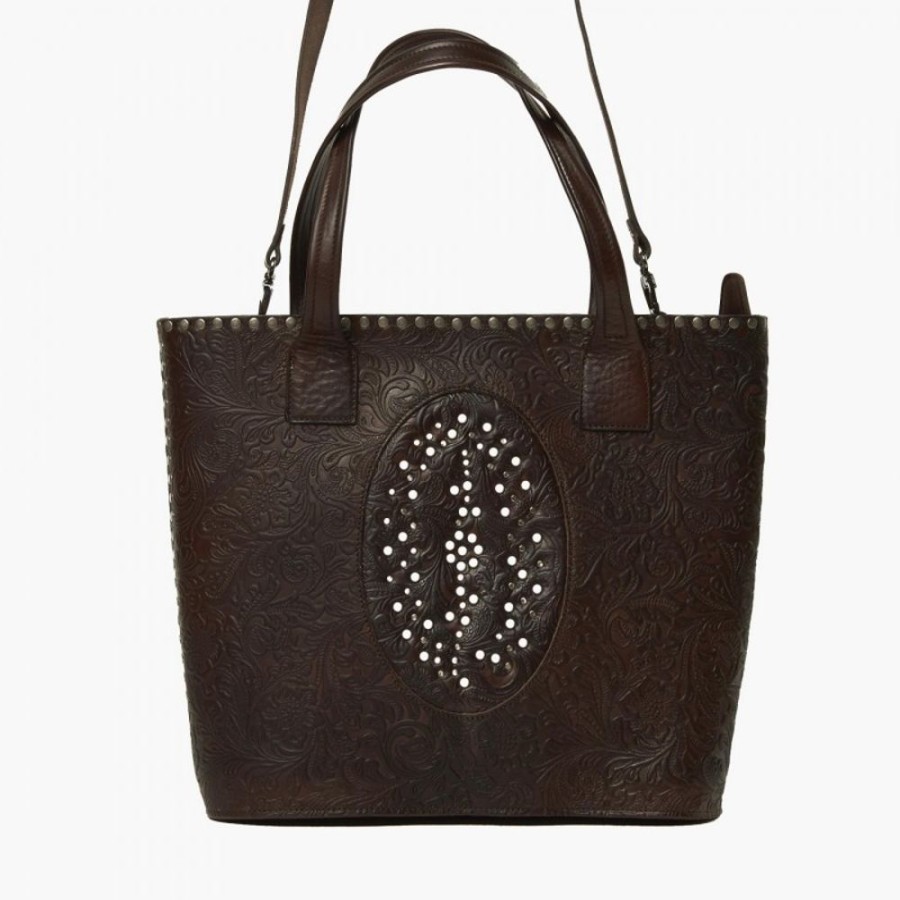 Woman Maledetti Toscani | Leather Lady Bag "Stampata Media" Dark Brown