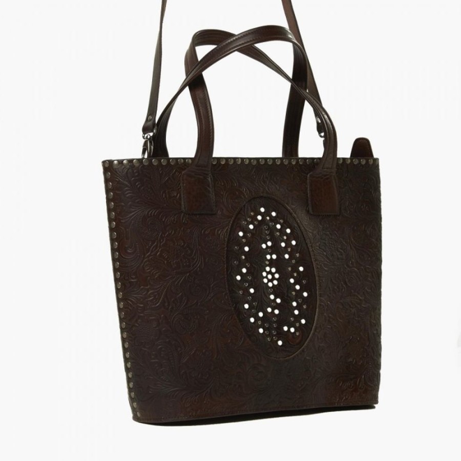 Woman Maledetti Toscani | Leather Lady Bag "Stampata Media" Dark Brown