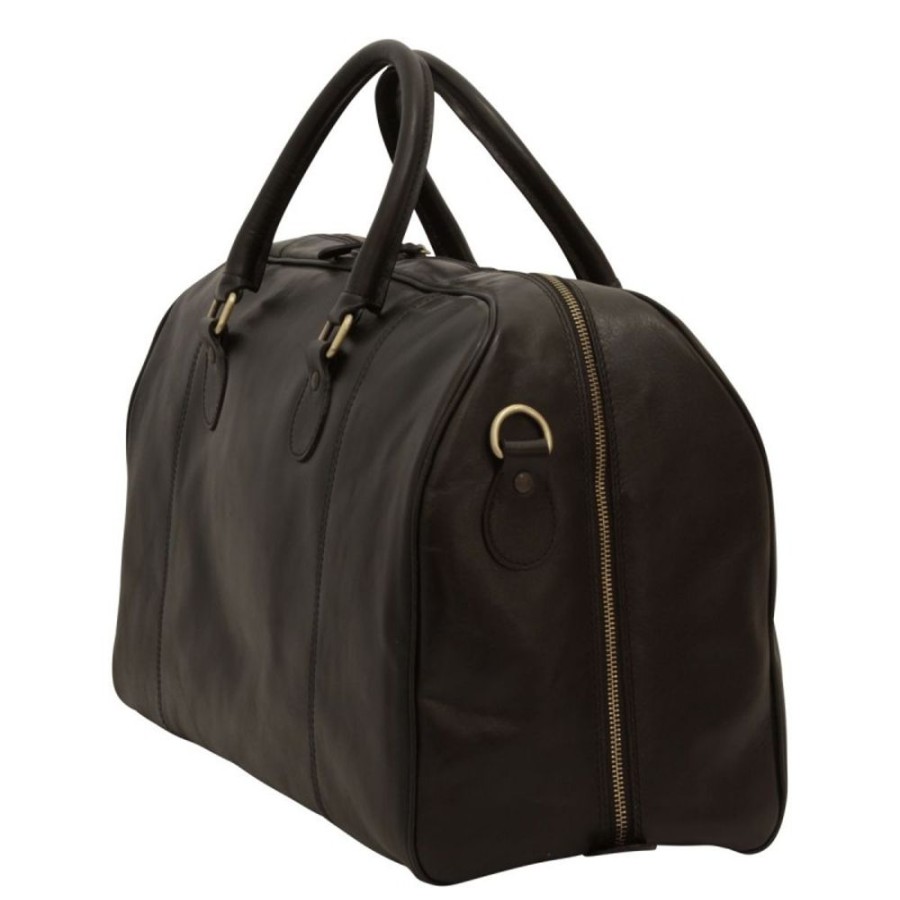 Travels Officina 66 | Leather Duffel Bag "Ostrawa" Bl Black