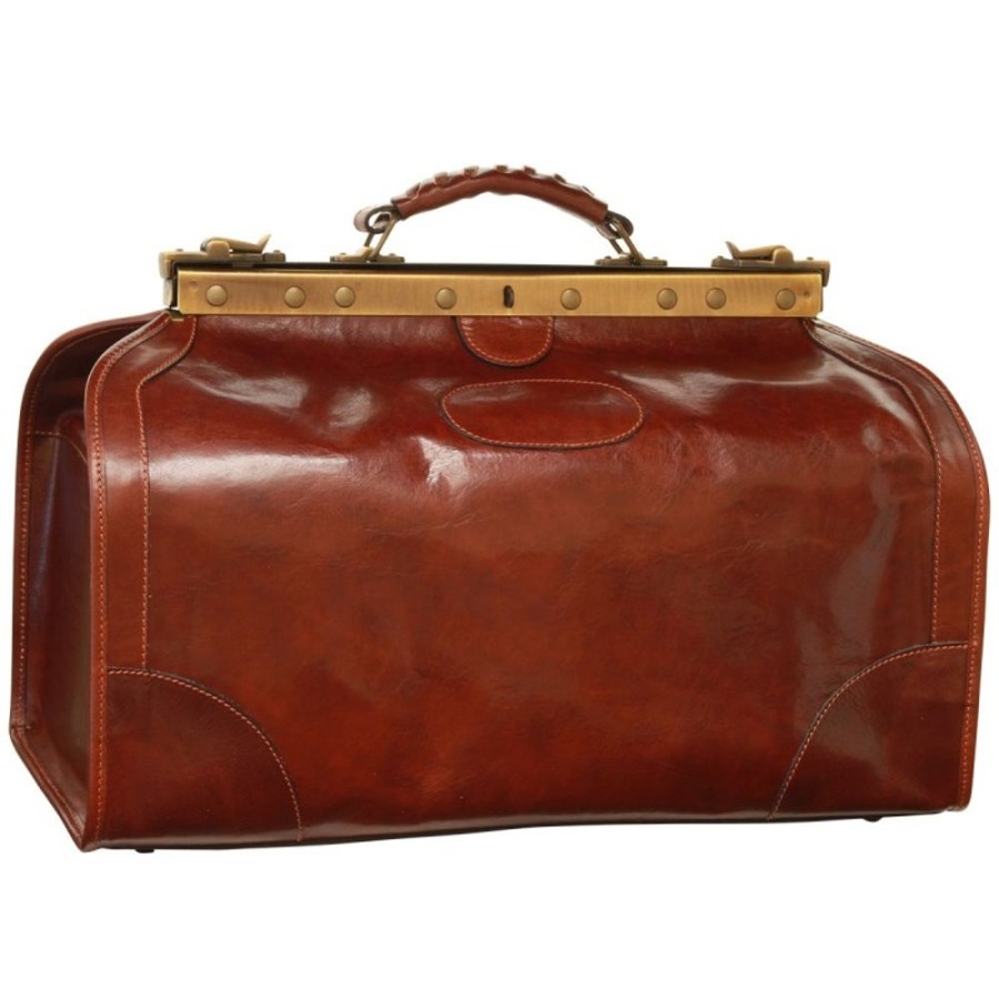 Travels Officina 66 | Leather Travel Bag "Gdynia" Brown