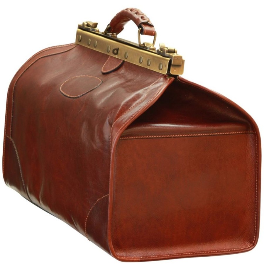 Travels Officina 66 | Leather Travel Bag "Gdynia" Brown