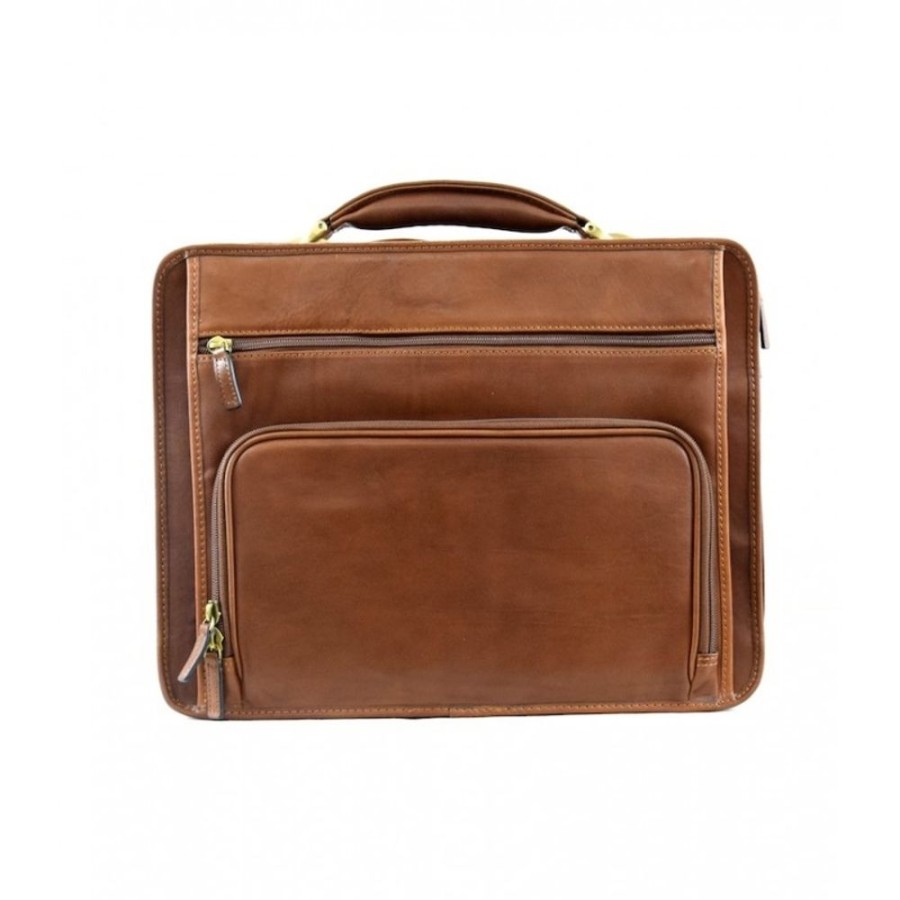 Business Officina 66 | Leather Briefcase "Semproniano" Brown