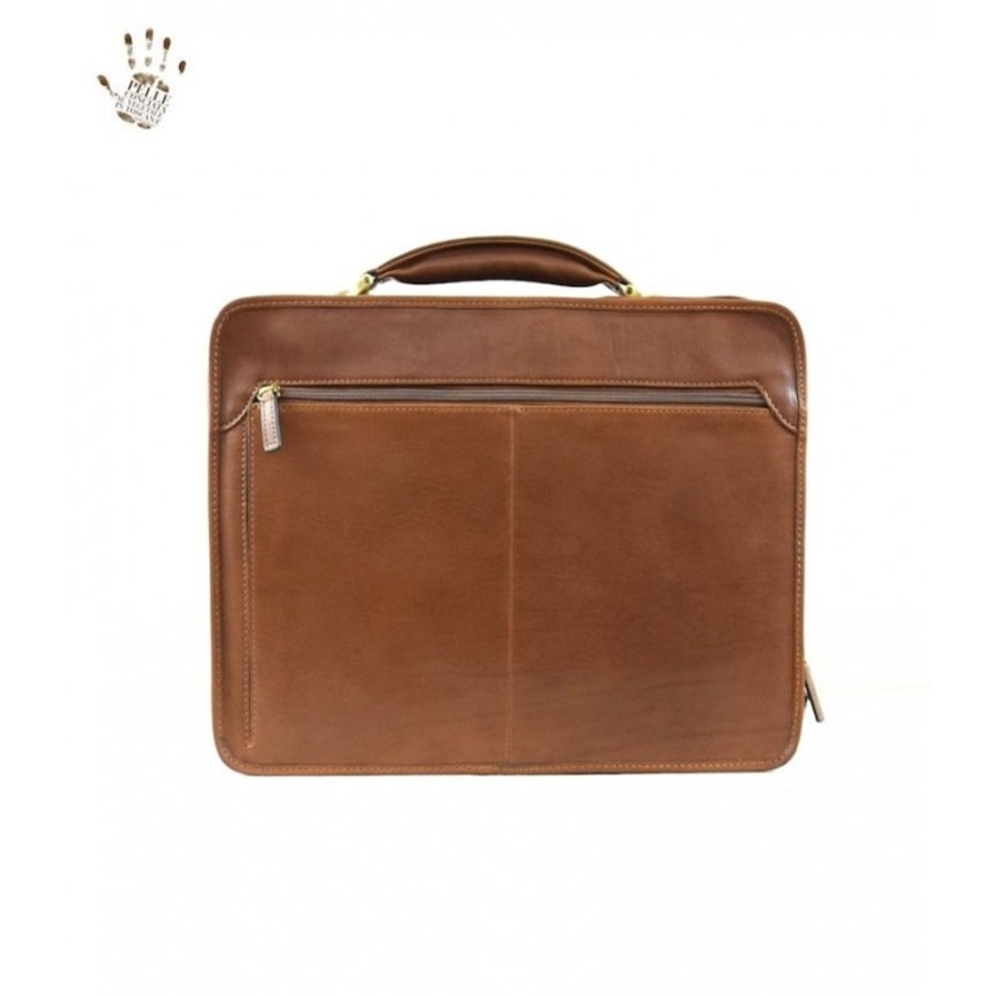 Business Officina 66 | Leather Briefcase "Semproniano" Brown