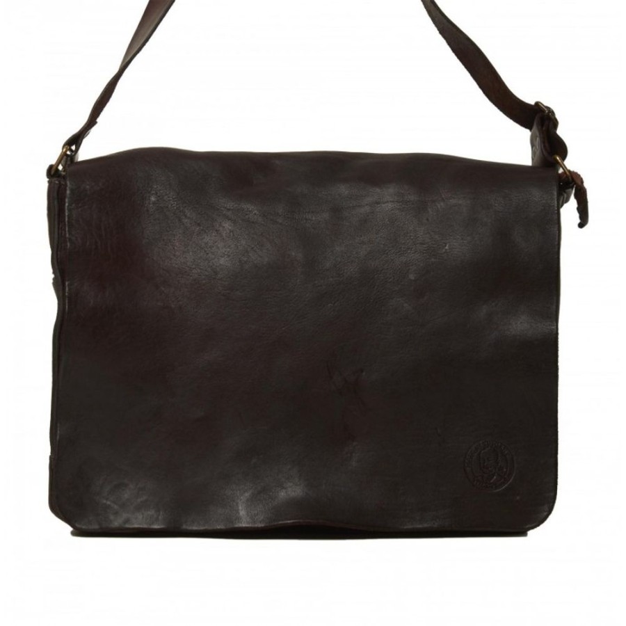 Man Maledetti Toscani | Leather Man Bag "Reporter" Dark Brown