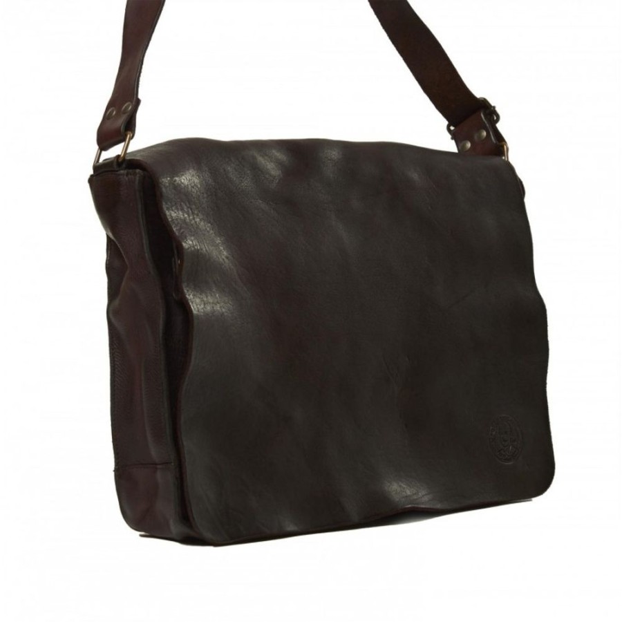 Man Maledetti Toscani | Leather Man Bag "Reporter" Dark Brown