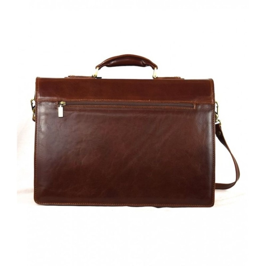 Business Officina 66 | Leather Briefcase Woman "Querciolaie" Brown