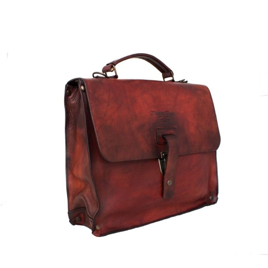 Business Maledetti Toscani Leather Men'S Briefcase | Briefcase - Business Backpack In Italian Leather Par Excellence "Toscana" Chianti