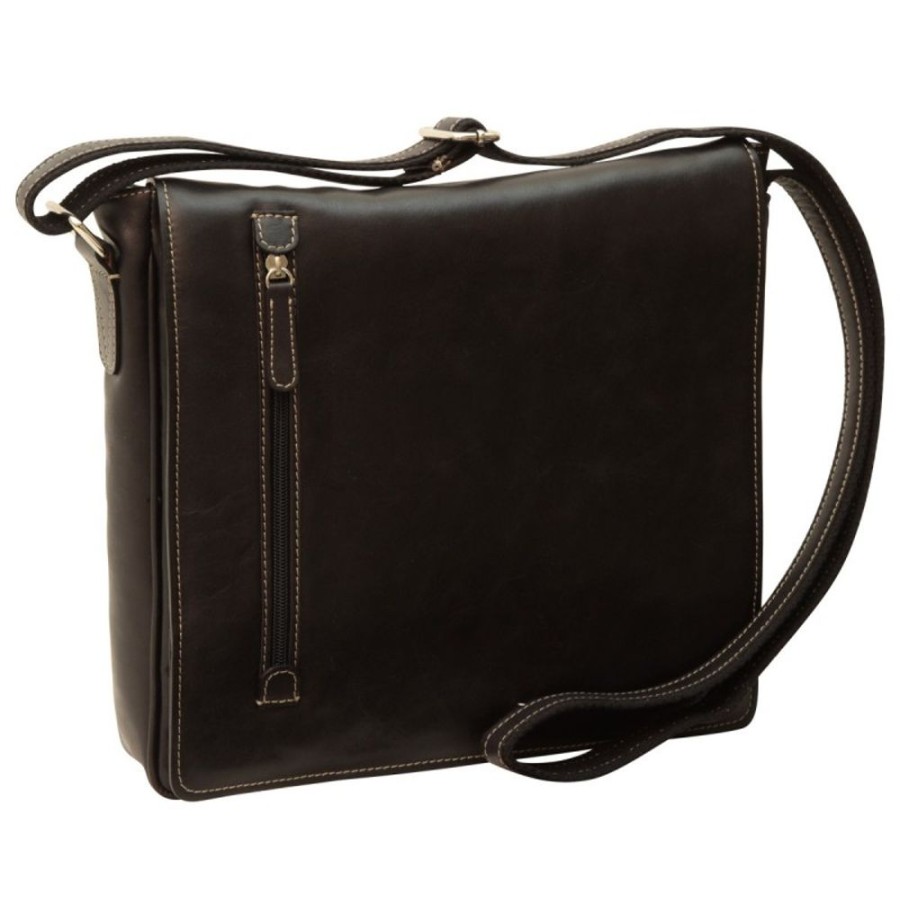 Man Officina 66 | Leather Man Bag "Katowice" Bl Black