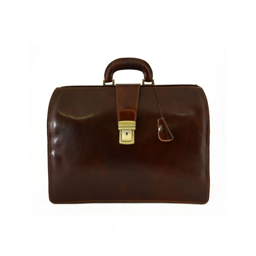 Business Officina 66 | Business And Medical Leather Briefcase "Chelmno" Brown