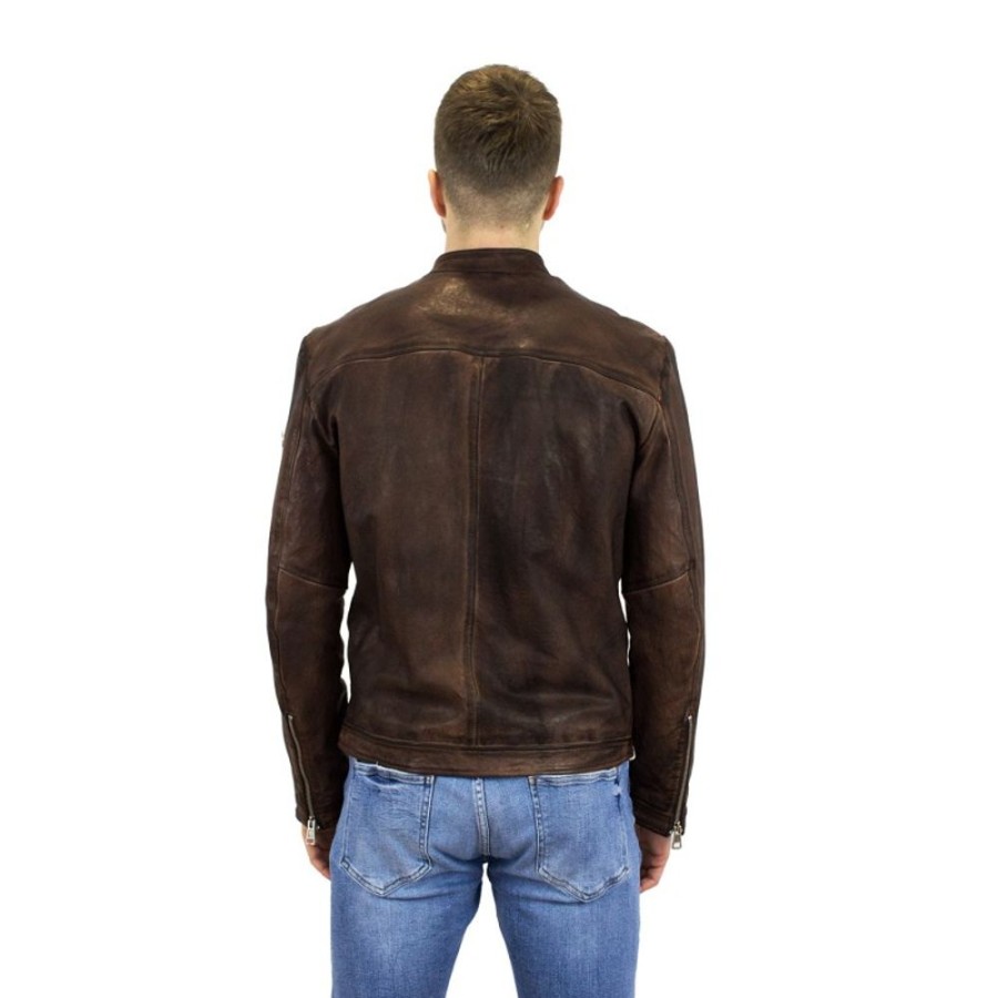 Man Maledetti Toscani Leather Men'S Jackets | Elegant Leather Man Jacket "Deep" Brown