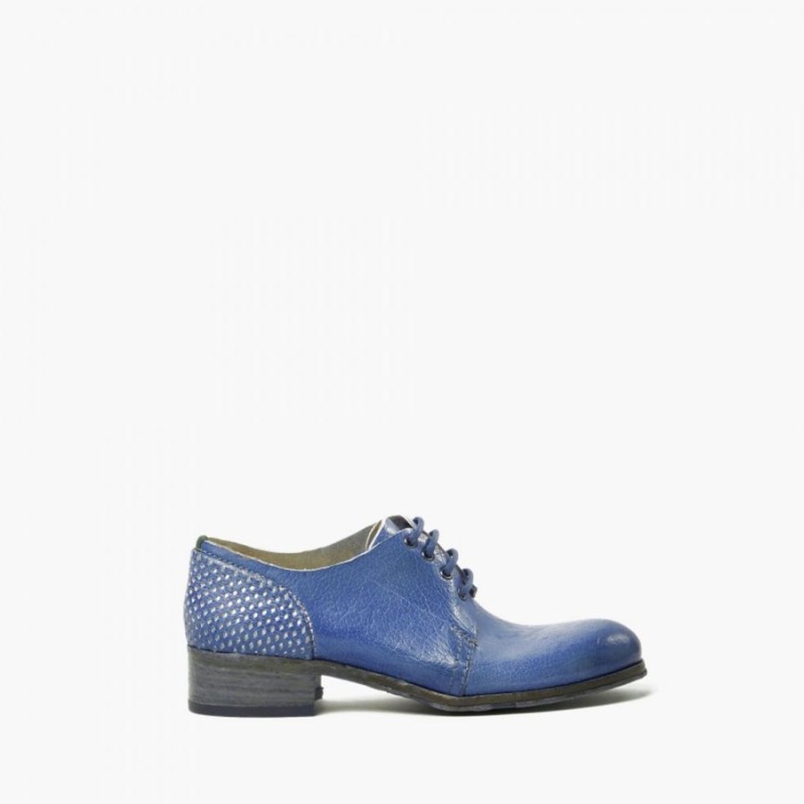 Woman Maledetti Toscani Leather Women'S Shoes Maledetti Toscani | Leather Shoes Woman Derby "Forata" Gr Blue