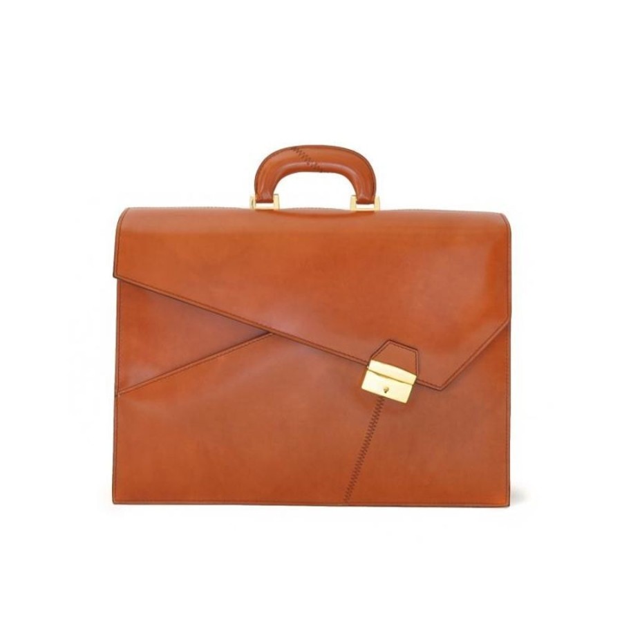 Business Pratesi Leather Men'S Briefcase | Leather Briefcase "Leon Battista Alberti" R452