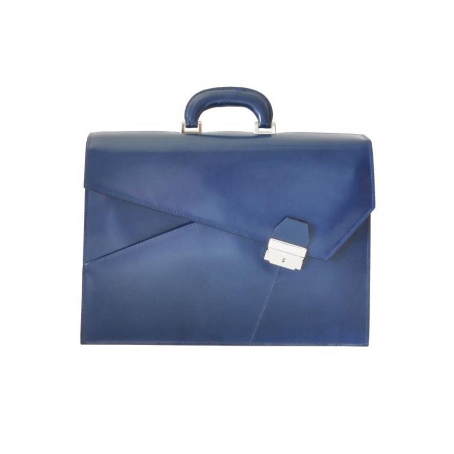 Business Pratesi Leather Men'S Briefcase | Leather Briefcase "Leon Battista Alberti" R452