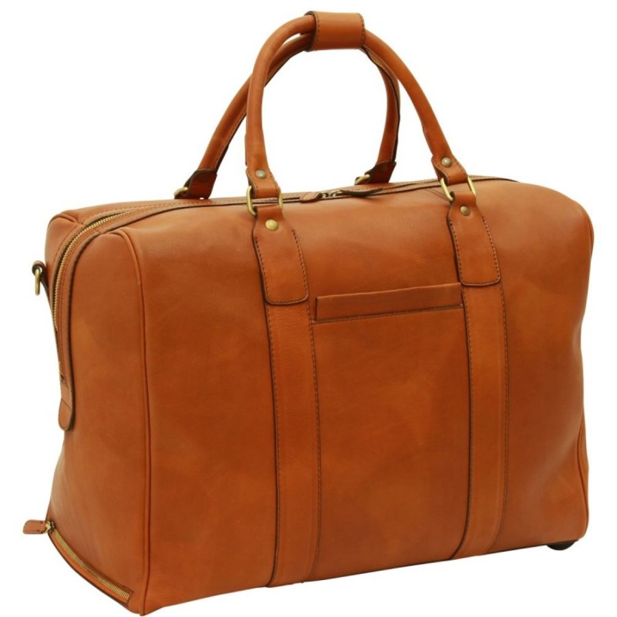 Travels Officina 66 | Soft Calfskin Leather Duffel Bag "Kalisz" C Cognac